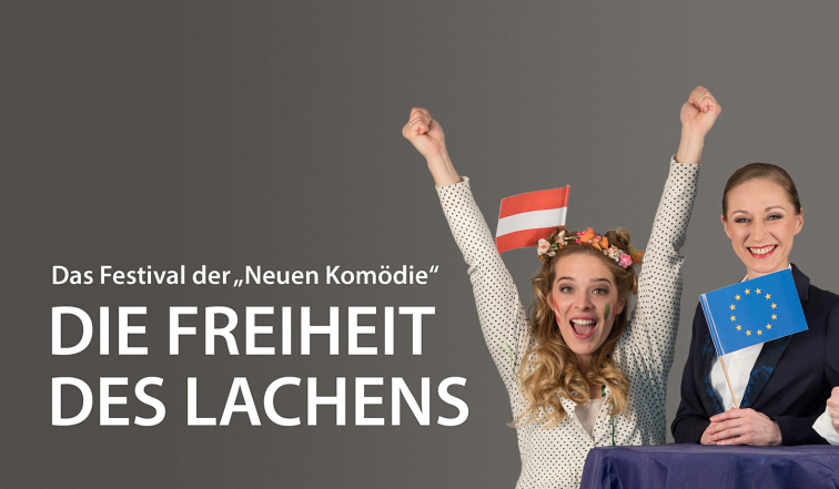 Banner des Festivals "Die Freiheit des Lachens"